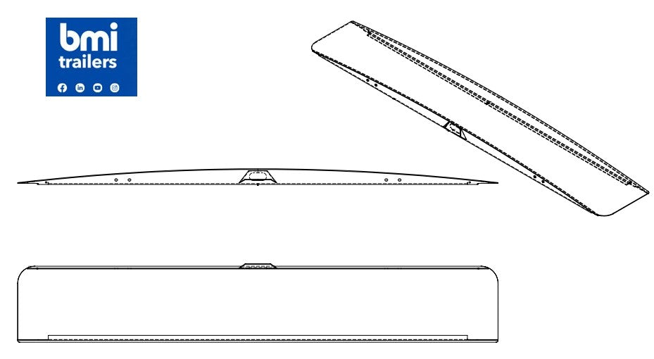 AW 27748 ----- AW ALUMINIUM REAR DOME ASSY. (76mm HIGH / 400 WIDE / BOLT ON)