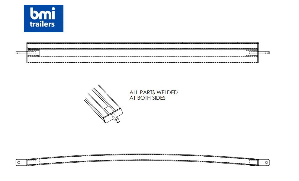AW 27983 ----- AW DOUBLE TIE BAR ASSY ((60X60) ALMET TOP RAIL / 76MM DOMES) 2172MM