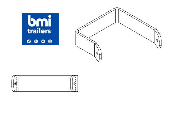 AW 41206 ----- ALUMINIUM LADDER BRACKET (WIDER LADDER) max min