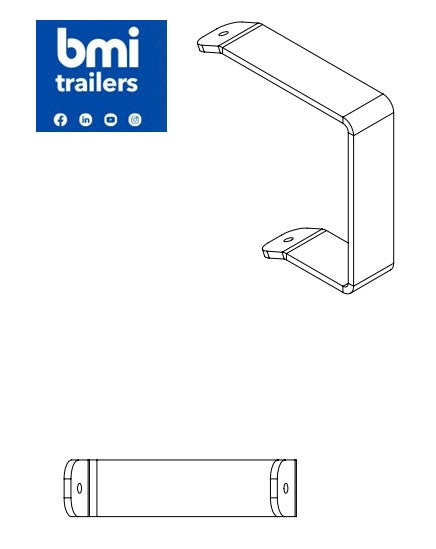 AW 42175 ----- ALUMINIUM LADDER BRACKET (WIDER LADDER) TRAP DOOR (20MM SHORTER)