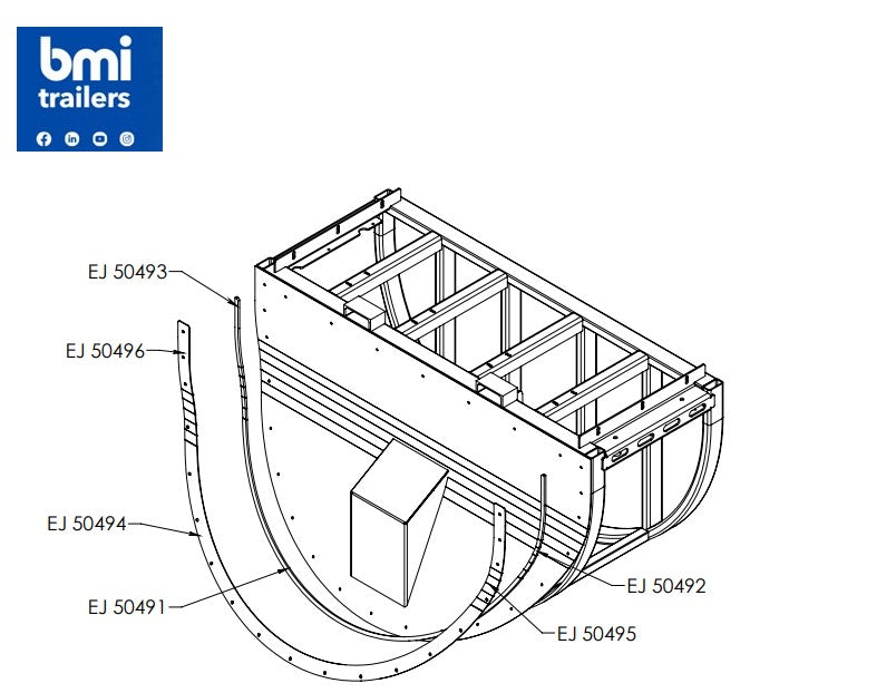 EJ 50350 ----- EJ HALF PIPE EJECTOR BLADE (NARROW BODY / 27M³)