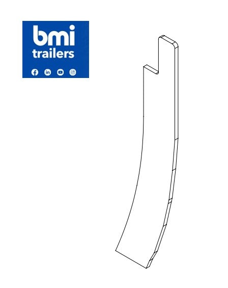 EJ 50499 ----- EJ HALF PIPE EJECTOR BLADE SCRAPER - PE UHMW - RH SIDE PIECE - 27M³