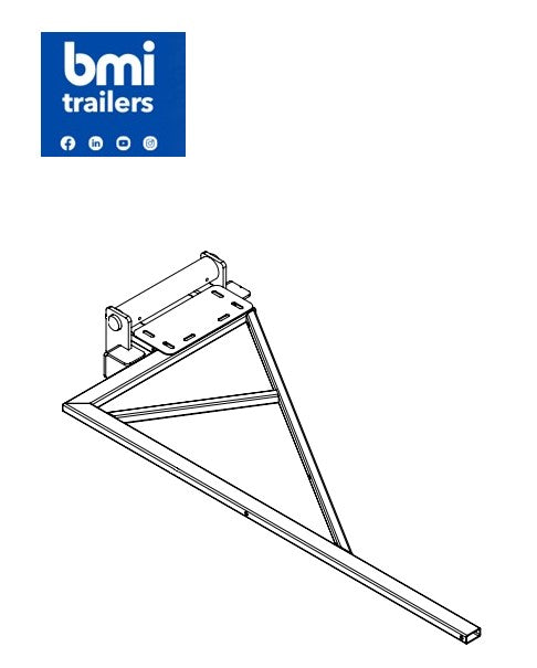 TT 25611 ----- TT HARDBOX NO HEADER LH REAR 1/2 NET ARM WITH HINGE ASSY (6 SECTION SIDE)
