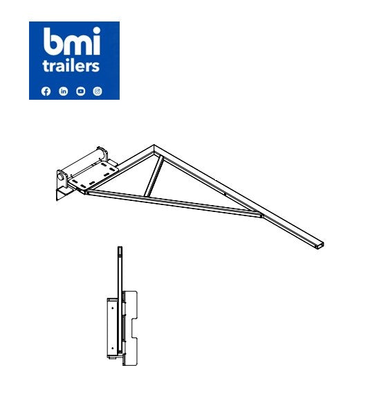 TT 25612 ----- TT HARDBOX NO HEADER RH REAR 1/2 NET ARM WITH HINGE ASSY (6 SECTION SIDE)