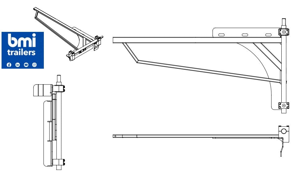TT 25373 ----- Tt Hardbox 1,2 Net Manual Front Rh Arm With Hinge Assy