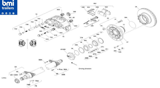 3080009751 ----- Brake calliper assembly left item 59