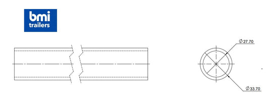 AW 21742 ----- Ø33.7x3.0mm TUBE  GALVANISED - 3039mm