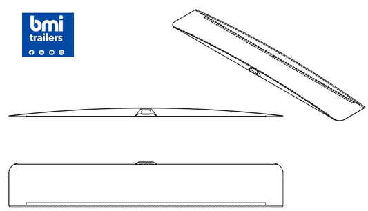 AW 27558 ----- AW ALUMINIUM FRONT DOME ASSY. (76mm HIGH / 400 WIDE / POWERCOVER)