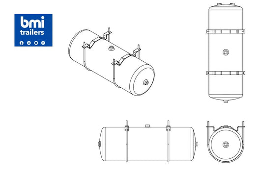 HW 0880 ----- 60L ALLOY AIR TANK ASSEMBLY (HALDEX TANKS WITH FITTING KIT)